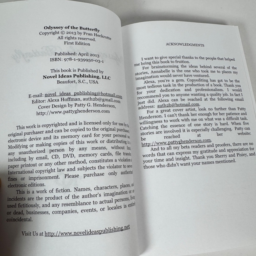 Odyssey of the Butterfly Fran Heckrotte Paperback 2013 Short Stories LGBTQ - Picture 4 of 5